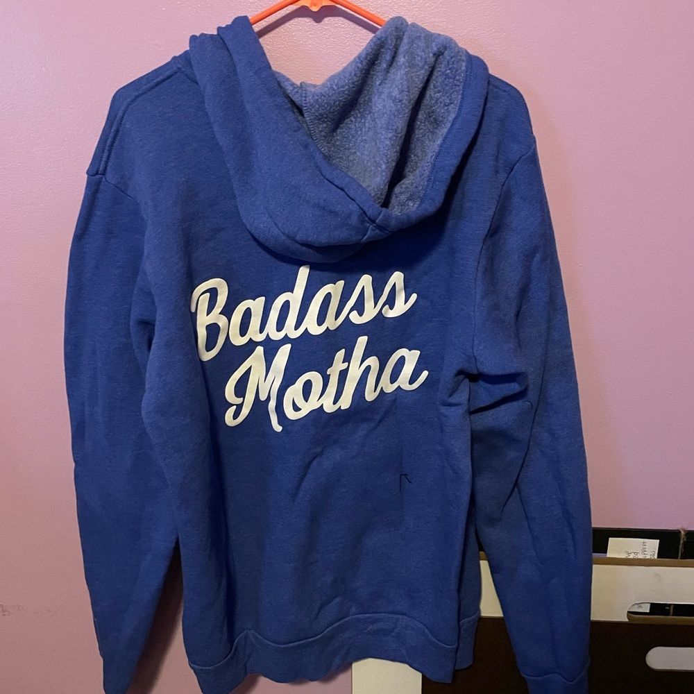 Blue badass motha  sweater